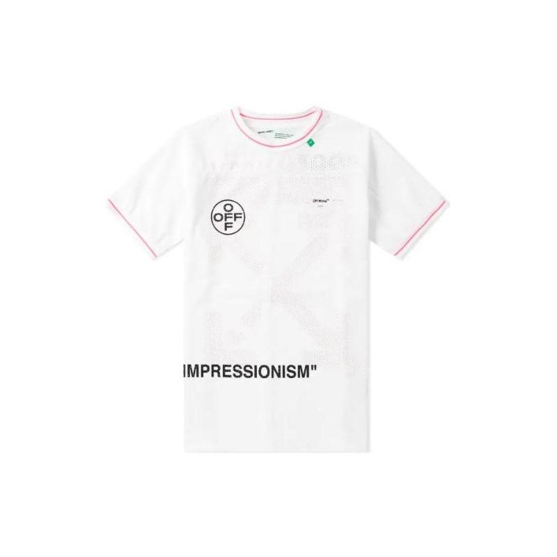 Off-White Print Crew Neck Short Sleeve T Shirt Men White OMAA022R191010150228