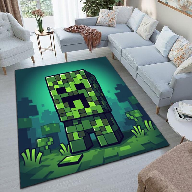 Classic Sandbox Xbox Game Minecraft Carpet Carpet Home Living Room Decoration Table and Chairs Anti Slip Door Mat Outdoor Picnic Mat Carpet A10