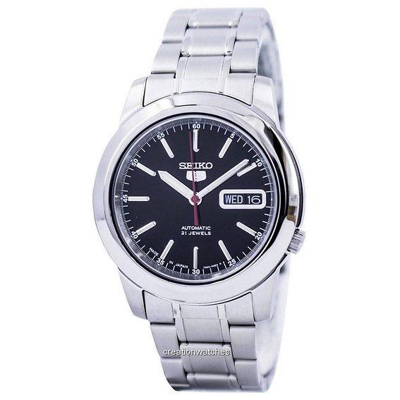 Восстановленные автоматические часы Seiko 5 с 21 камнем, сделанные в Японии, SNKE53 SNKE53J1 SNKE53J, мужские чёрный
