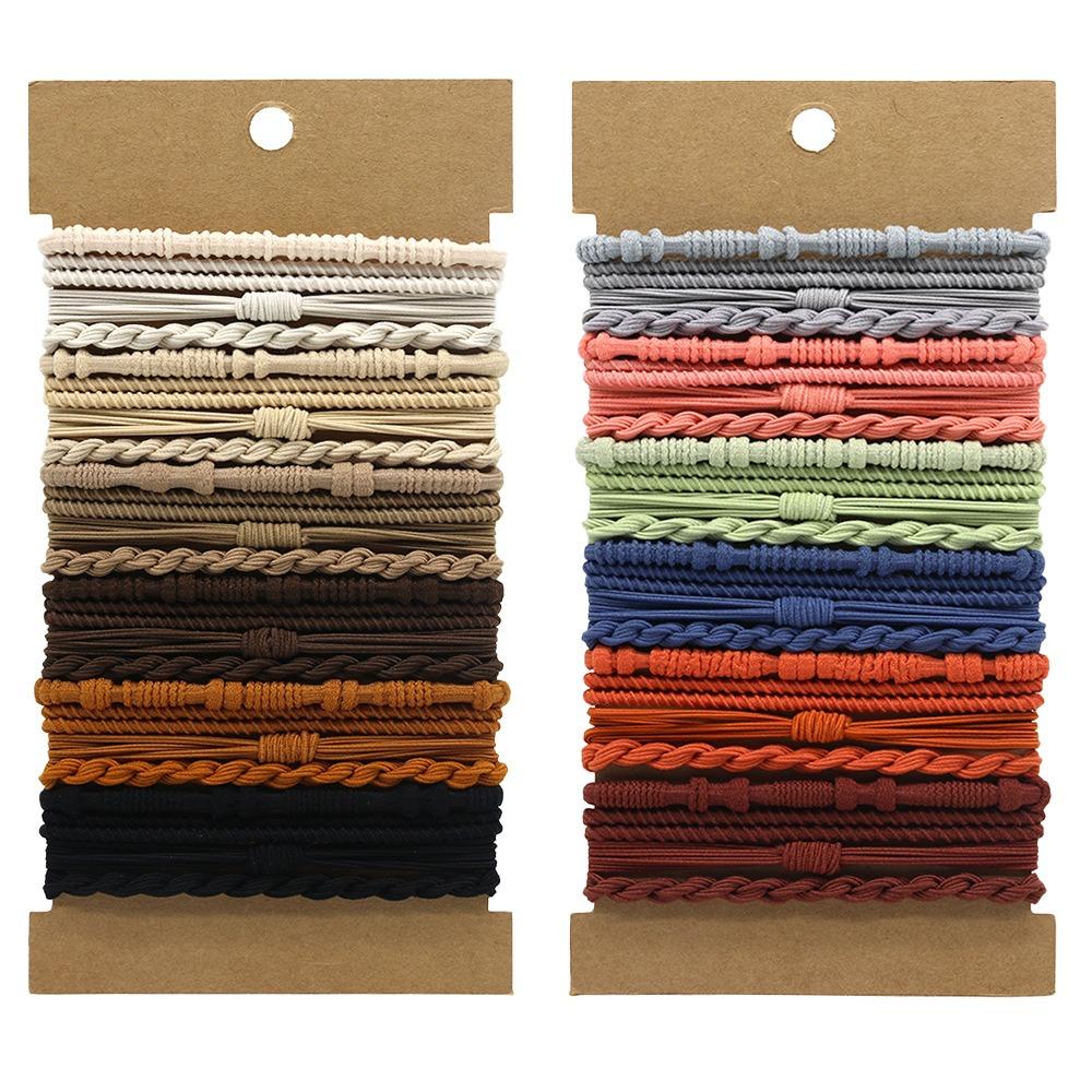 20 Pcs Boho Bracelet Hair Ties for Women Elastic Hair Rubber Bands Girls Black Bracelet  Hair Rope Ponytail Holder Hairbands