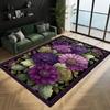 Purple Floral Vintage Rug Elegant Botanical Flower Area Carpet Flower Carpet with Vintage Cozy Dark Rug for Living Room Decor