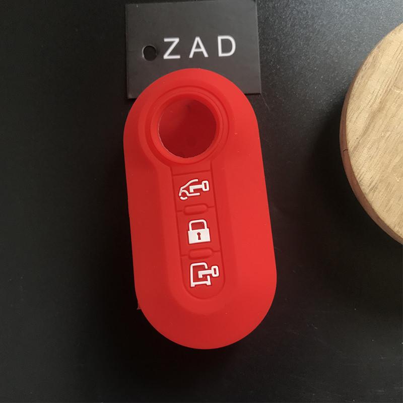

ZAD Silicone Rubber Car Key Cover Case For Fiat Ducato for Citroen Relay for Peugeot Boxer PEU25 3 Buttons key красный