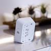 SLOWER [Temperature and Humidity Clock] Digital Desk Clock with Temperature and Humidity Display, Backlight, Alarm, White SLW424 Paz