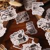 Yi Niao Black & White Ink Plant Washi Stickers - Nostalgic Journal DIY Decor
