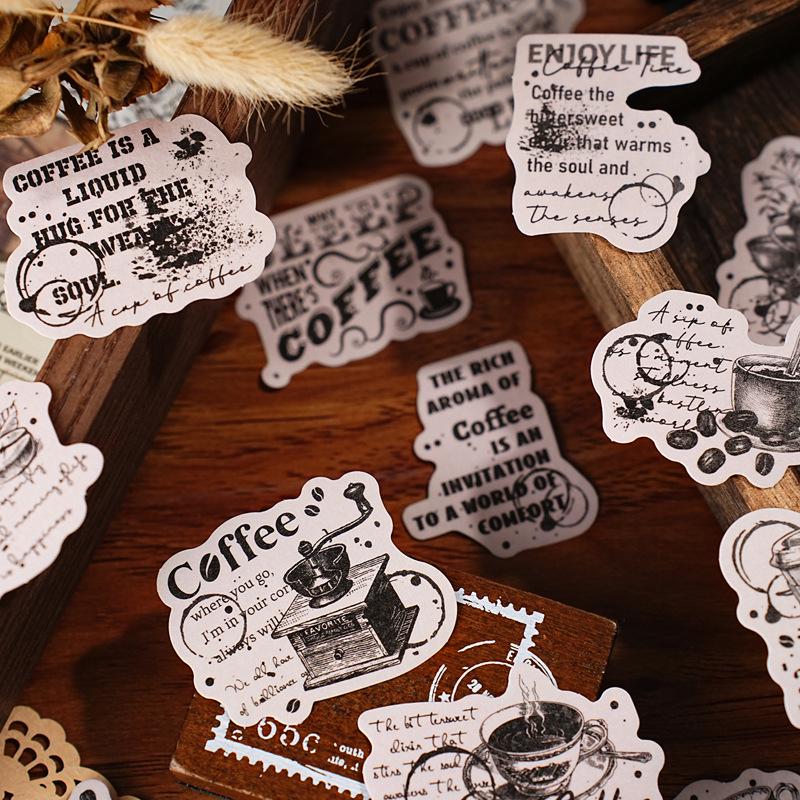 Yi Niao Black & White Ink Plant Washi Stickers - Nostalgic Journal DIY Decor