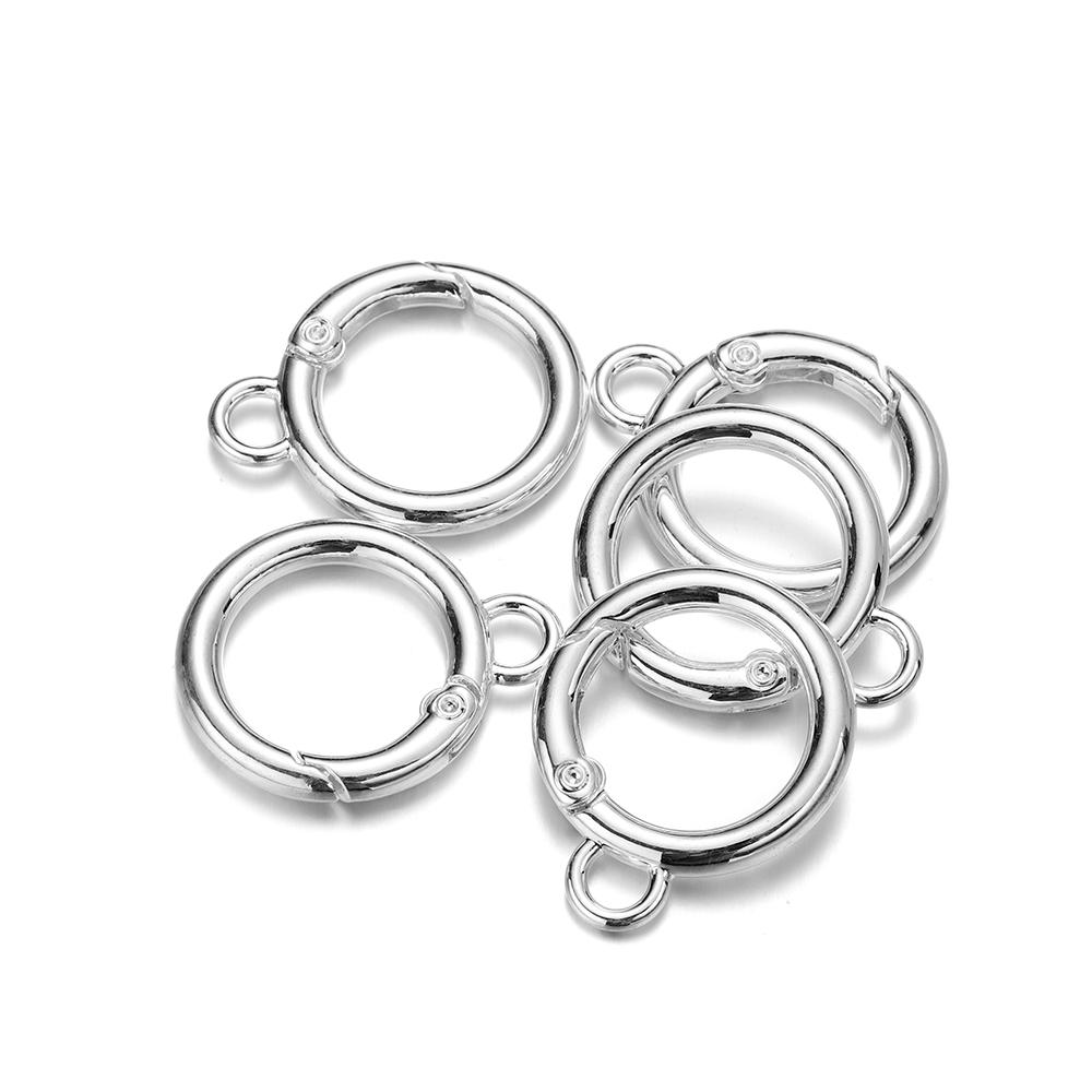 5Pcs/Lot 26mm Metal O Ring Spring Clasps with Hooks Keychain Bag Clips Connector for DIY Key Chain Jewelry Making Accessories
