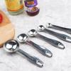 Steel Stainless Sleek Measuring Spoon Set Of Five Ideal For Coffee Baking And Gifts Holiday