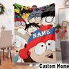 Custom NameSouth-Park Blanket Flannel Throw for Sofa, Indoor, Camping, Living Room, Office, Chair, And Bed Soft Birthday Christmas Gift