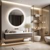 LED HD Smart Bathroom Mirror with Lights Circle Backlit Bathroom Mirror Wall Mounted Illuminated Mirror Advanced Bathroom Mirror