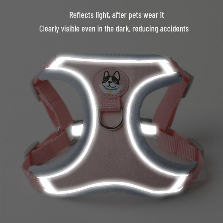 Reflective Vest-Style Harness with Leash for Small Dogs
