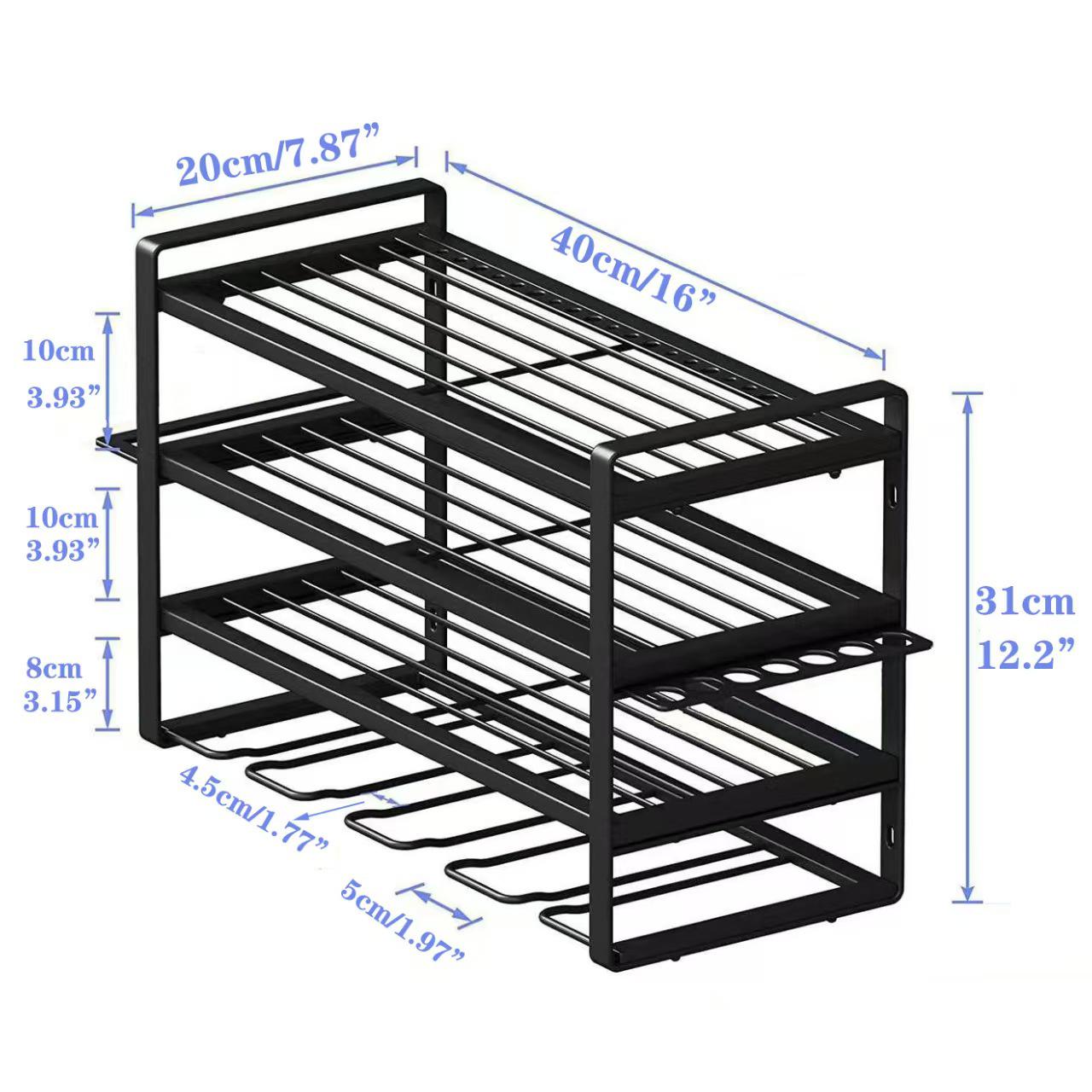 

Wall-Mounted Electric Tool Storage Rack - Four-Layer Power Drill Organizer