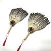 Handmade Ancient Style Folding Feather Fan, Zhuge Liang Feature Fan, Chinese Style, Integrated Lens, Handmade