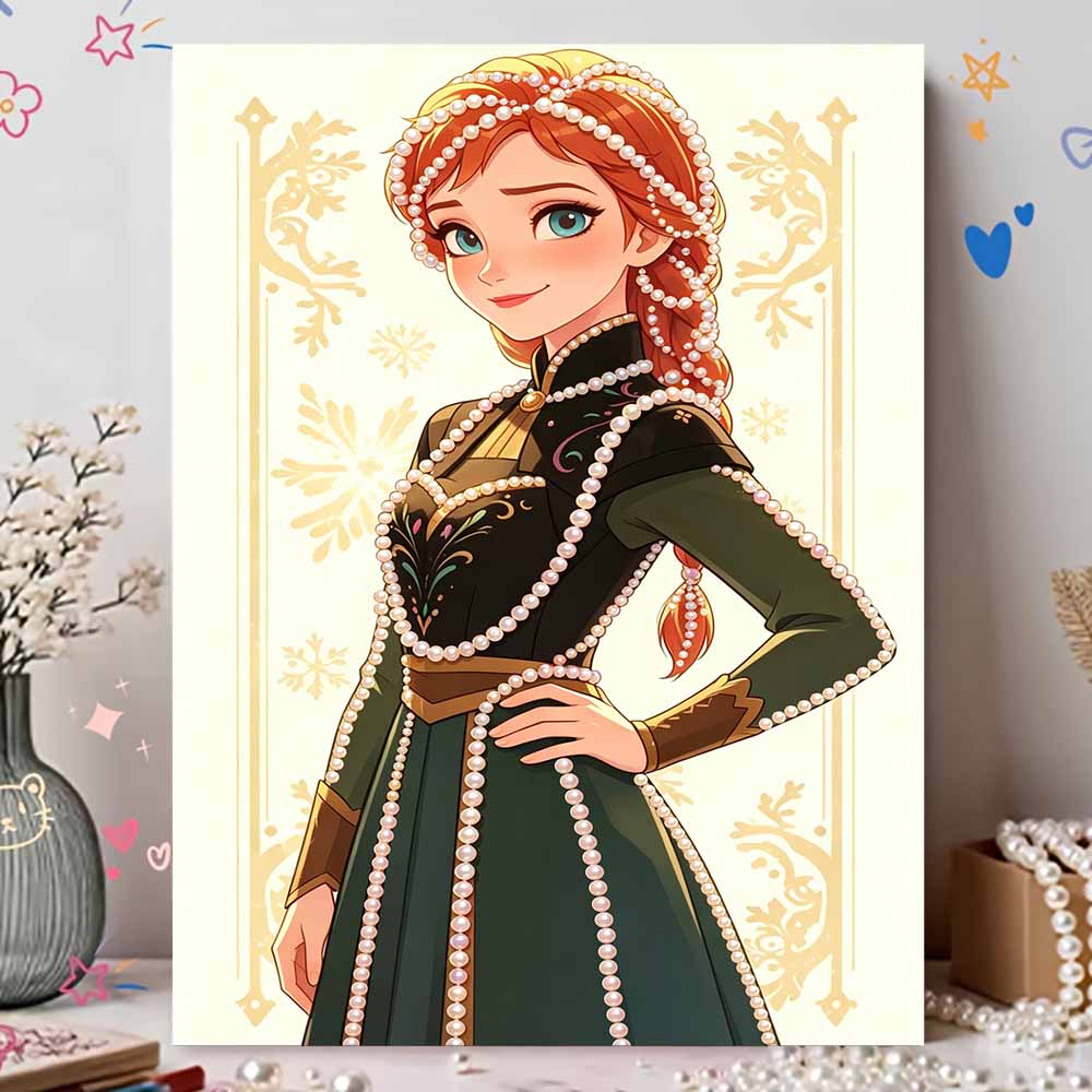 Disney Pearl Painting Frozen 2 Anna Handmade DIY Pearl Gemstone Painting Pictures Crafts Special Shape Home Wall Decoration