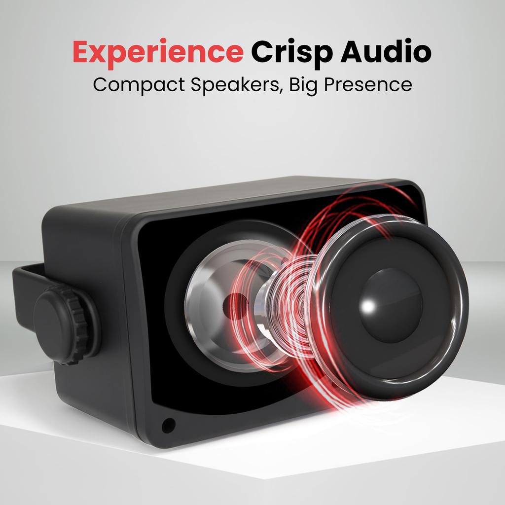 Pyle 3.5-inch 3-Way Waterproof Box Speakers (Black/Pair) (No Built-in Amplifier)