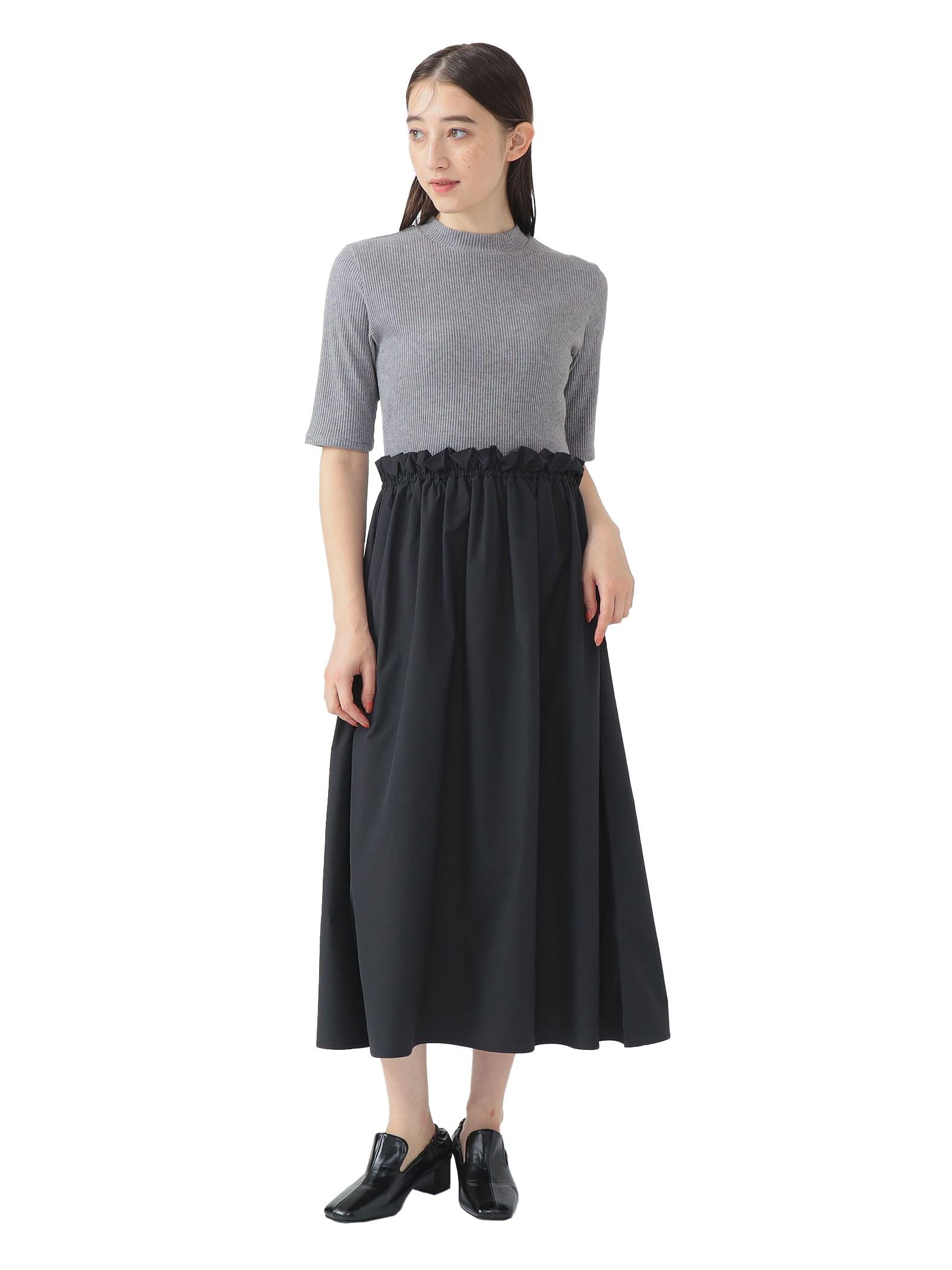 

B:MING LIFE STORE by BEAMS Women s Cut Combination Dress (Sizes S-M) Top Gray*Charcoal Gray