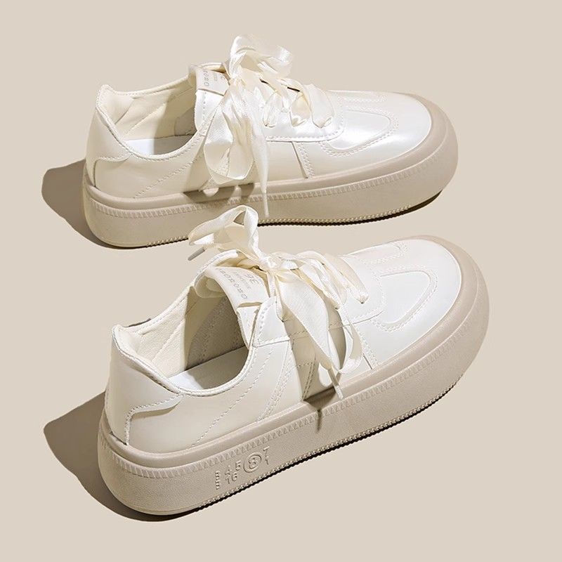 Ultra-light and heightened thick-soled small white shoes splicing lace-up sports and leisure board shoes