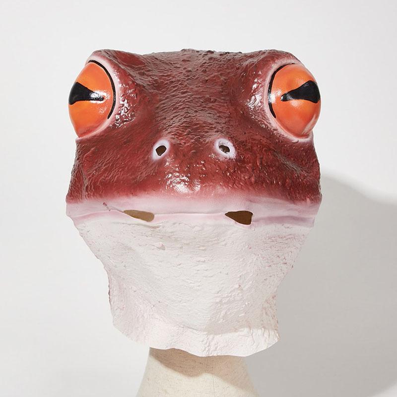 

Latex Christmas Halloween Headgear Cosplay Animal Creative Tricky Mask Frog красный