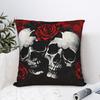 Pillow Cover Edgy Skull & Rose Novelty Pillow Case For Couch Sofa Bedroom Pillowcases
