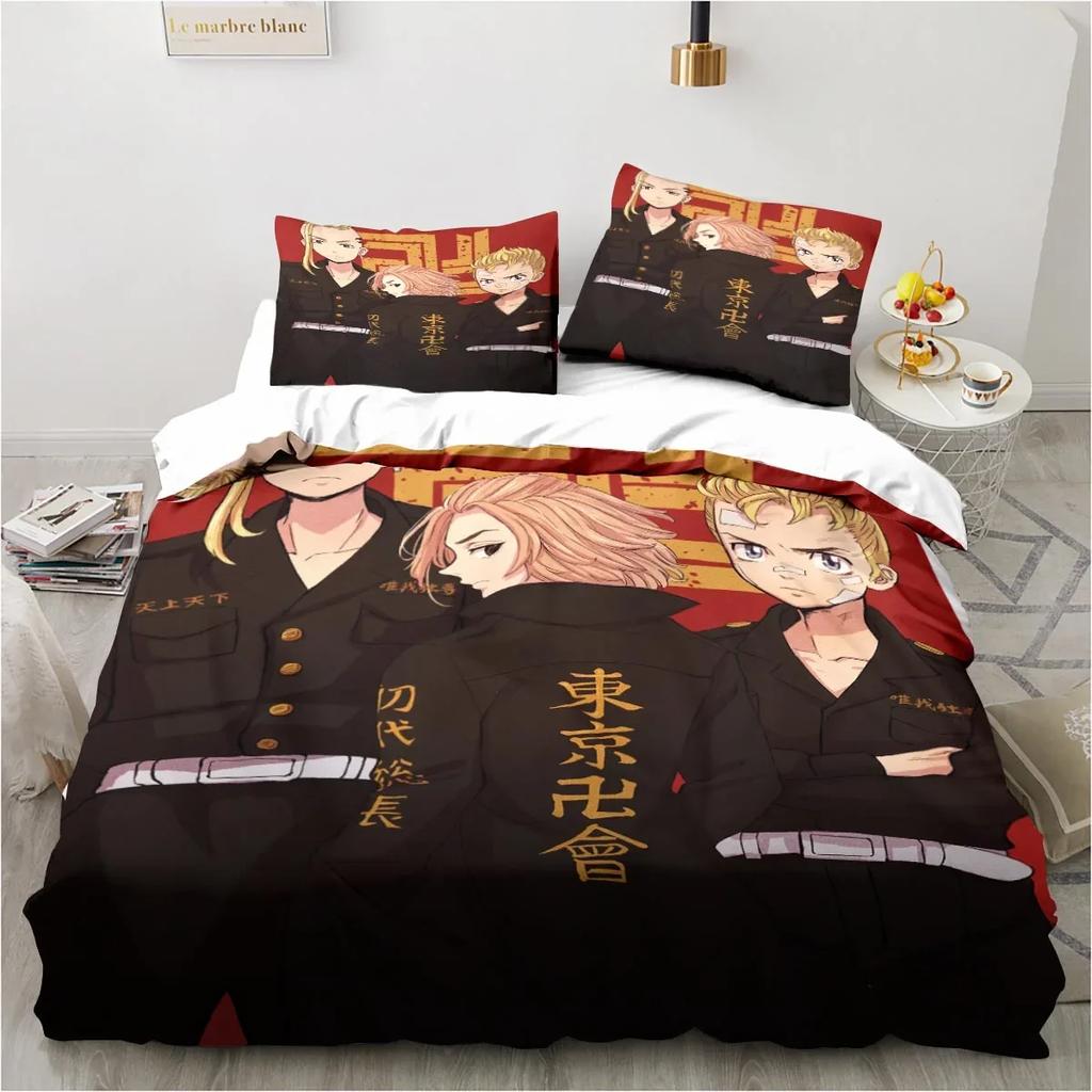 Anime Tokyo Revengers Ryuguuji Ken Sano Manjiro Bedding Set Single Twin Double Queen King Cal King Size Bed Linen Set