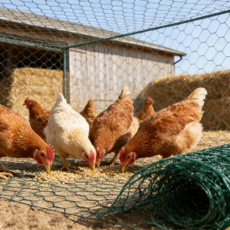 Lightweight Green Coated Galvanized Wire Mesh Flexible Cuttable for Easy DIY Plant Trellis & Vegetable Garden Protection