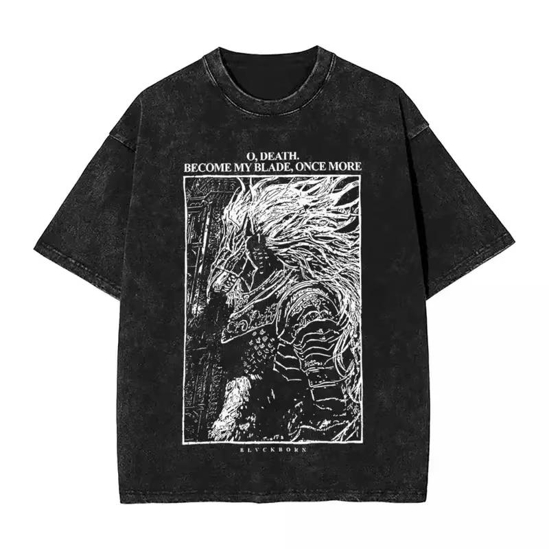 Washed Ringed Shirt T-Malenia Miquella Hip Eldened Blade Striped Breathable Men s T-shirt Suitable for China S