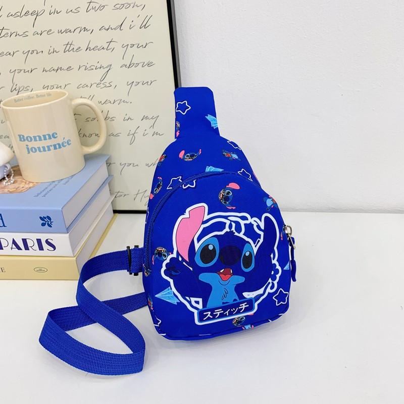 Childrens Cartoon Stitch Print Design Oxford Fabric Shoulder Bag With Breathable Nylon For Kindergarten Kids