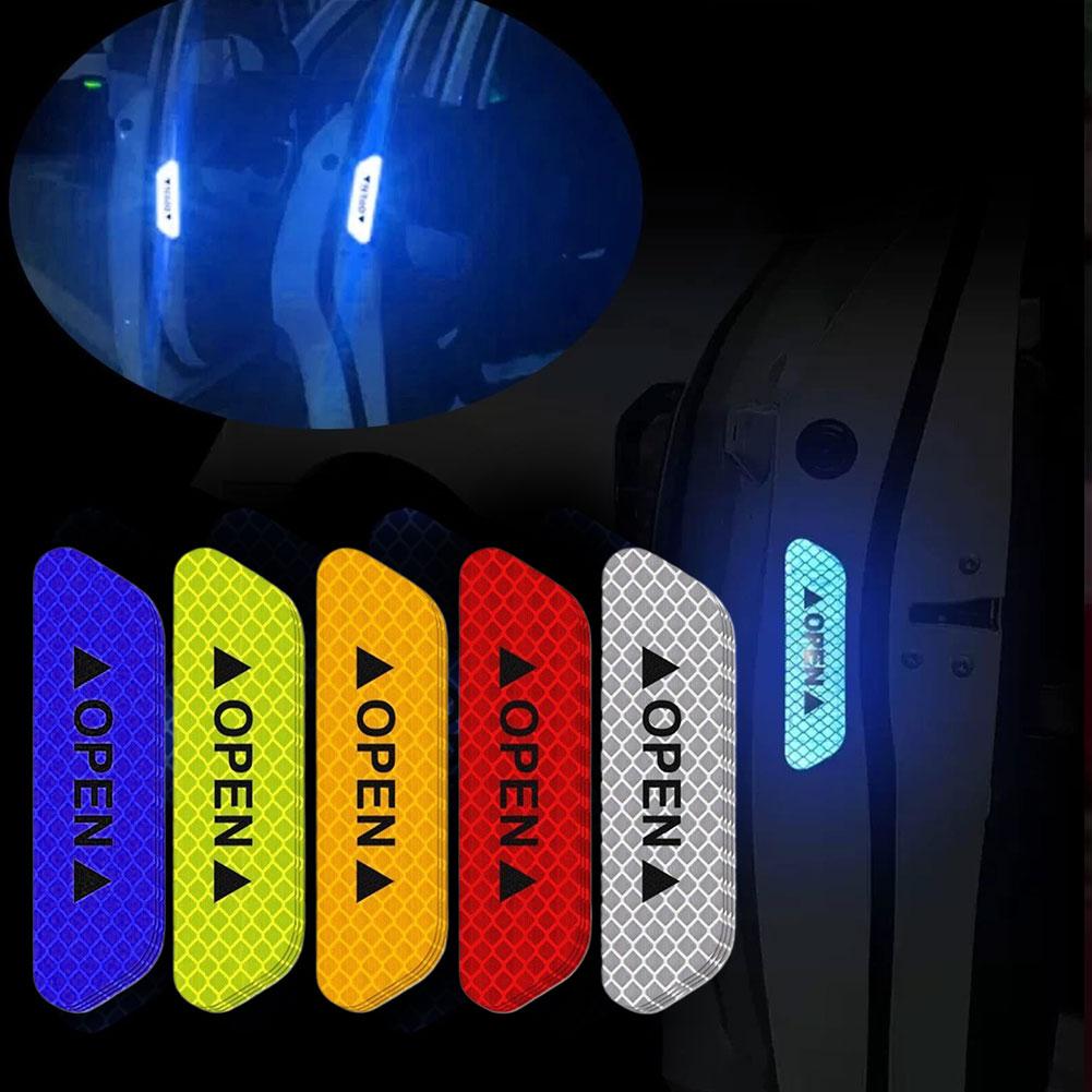 Reflective Car Door Sticker Safety Opening Warning Reflector Tape Decal Car Accessories Exterior Interior Reflector Sticker