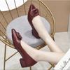 Spring and Autumn Small Leather Shoes Women's Low-heeled Comfortable Women's Shoes New White Pointed Flat Shoes Spring and Autumn Single Shoes