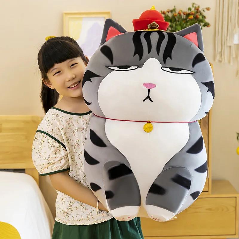 90Cm Super Soft Sleeping Cat Doll For Kids - Emperor Cat Anime Plush Toy, My Melody Style Throw Pillow, Cute Birthday Gift