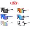 Protective Glasses 6pcs Oversized Cycling Sunglasses One Piece Sun Glasses Skiing Fishing Goggles Bike Mirror Lens Eyewear