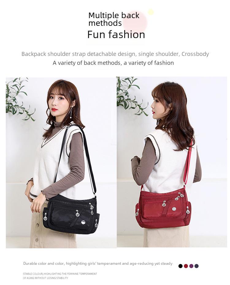 Women's Waterproof Nylon Canvas Shoulder & Crossbody Bag - Japanese & Korean Style for Everyday Use