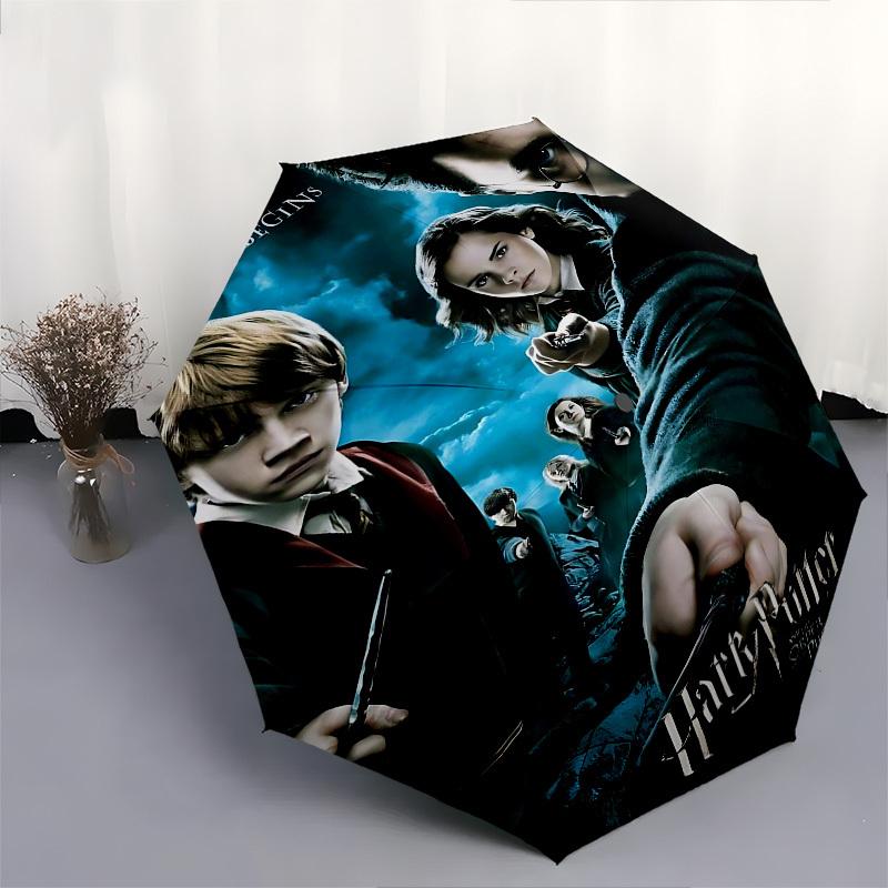 1pc Harry Potter Phoenix Automatic Folding Umbrella - Compact 8-Rib Design, Durable Plastic & Iron1300L