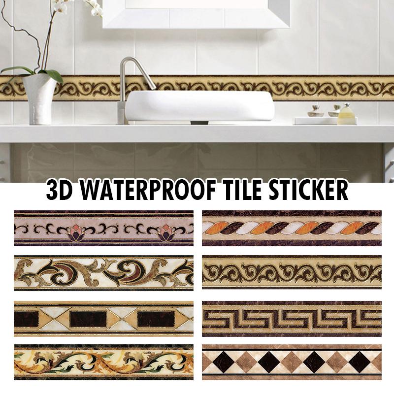 5M PVC Vodotěsná Pasová Linie Imitace Pozlacená Pasová Linie Samolepka Samolepicí Soklová Lišta Domácí Dekorace Okrajová Nástěnná Samolepka