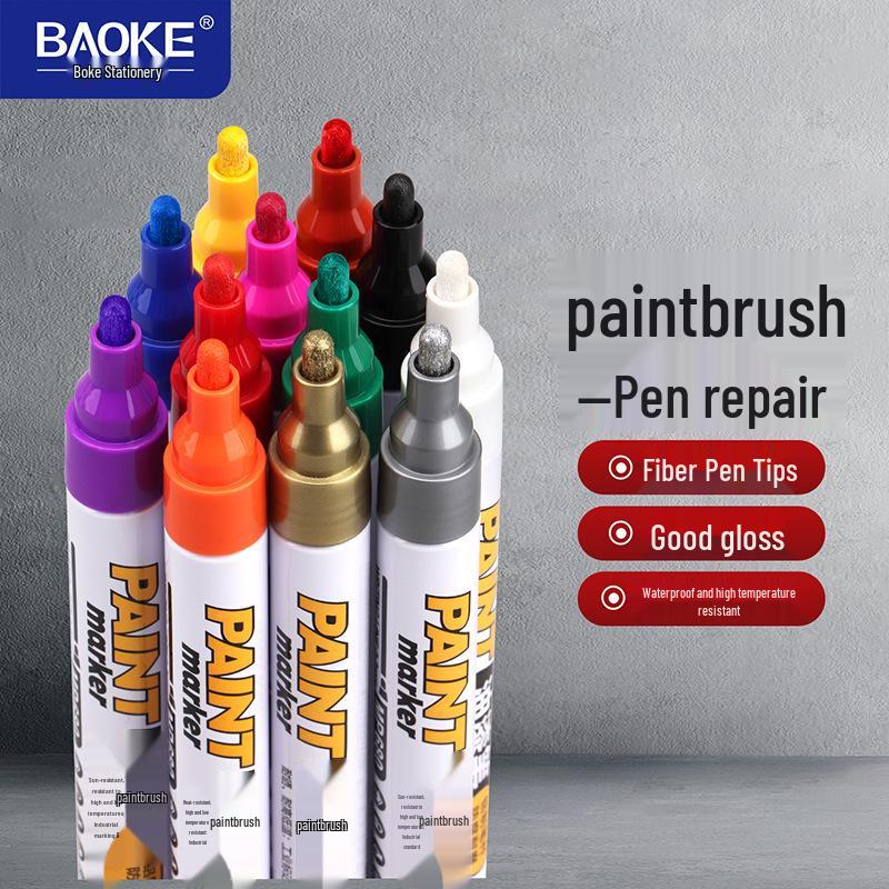 Bao Ke MP680 Waterproof Industrial Paint Marker - White & Gold Signature Pen