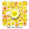 50 Sun Doodle Cartoon Waterproof Stickers for Kids - Creative Decoration for Bottles & Suitcases