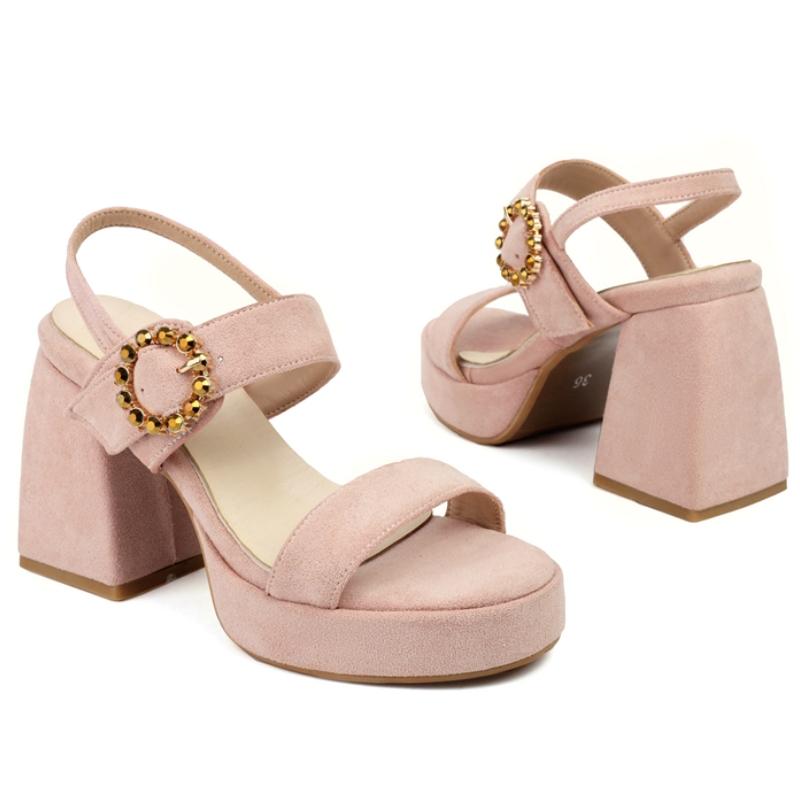 Fashion Pink Summer Sandals Shoes for Women High Heels Platform Flip Flops Large Size 45 50 Straps Black Nude Dance Party Shoes Ladies