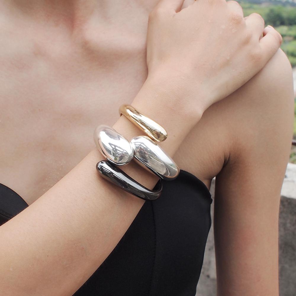 Alloy Big Cuff Bracelets for Women Jewelry New Fashion Metal Statement Bangles Bracelets Accessories
