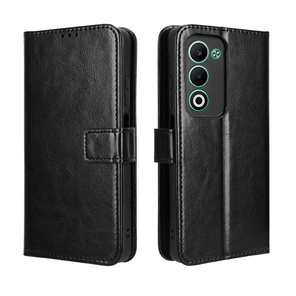 For Oppo A5 5G/Oppo A5 4G PU Leather Case with Strap Crazy Horse Texture Phone Wallet Cover