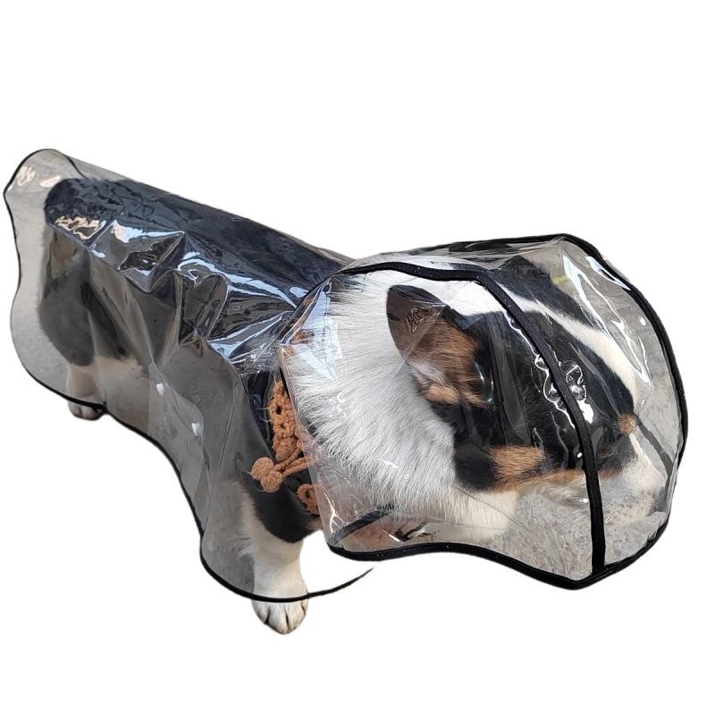 Eco-Friendly Thickened Transparent Dog Raincoat for Small and Medium Breeds