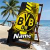 Asciugamano da Spiaggia Personalizzato con Nome Borussia Dortmund, per Viaggio Campeggio Festa in Spiaggia Arredamento Casa, Regalo di Compleanno per Famiglia e Amici