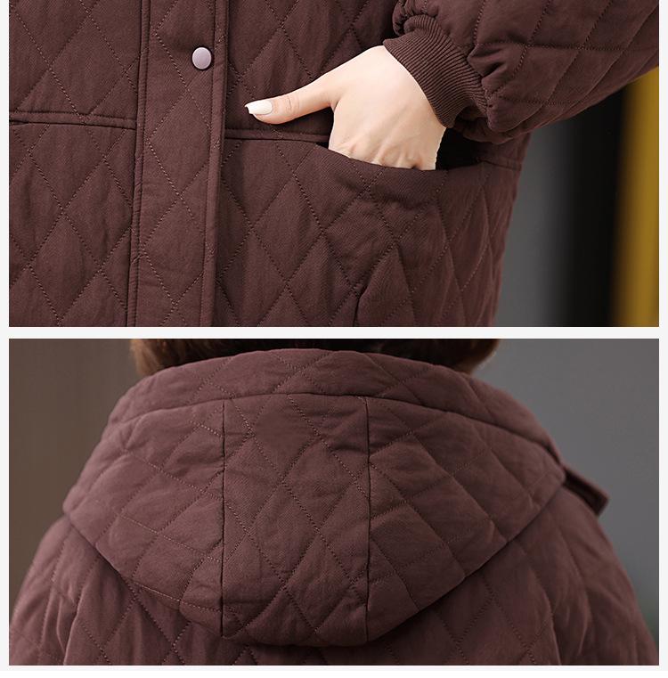 Damen Baumwolljacke in Übergröße - Herbst/Winter 2024, Casual, Leicht, Warm, Kurzer Mantel für Mütter mittleren Alters und ältere Mütter