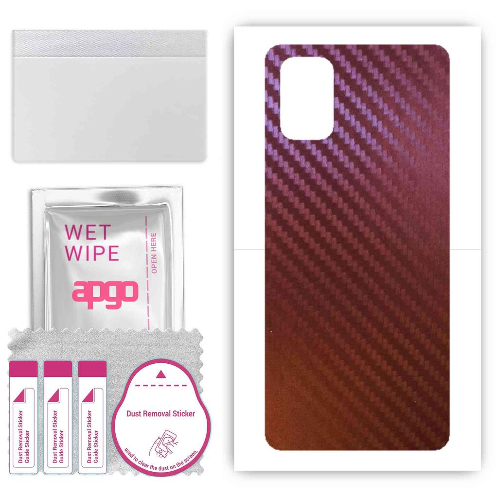 apgo Skin Sticker Film Foil Vinyl for the BACK Compatible with Samsung Galaxy M31s, Scratch-resistant, Easy To Install - Carbon Chameleon CAKA5