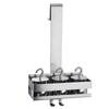 Bathroom Door Back Hanging Shelf Stainless Steel Over Glass Door Storage Rack Shampoo Holder Toiletries Storage Tray with Hook