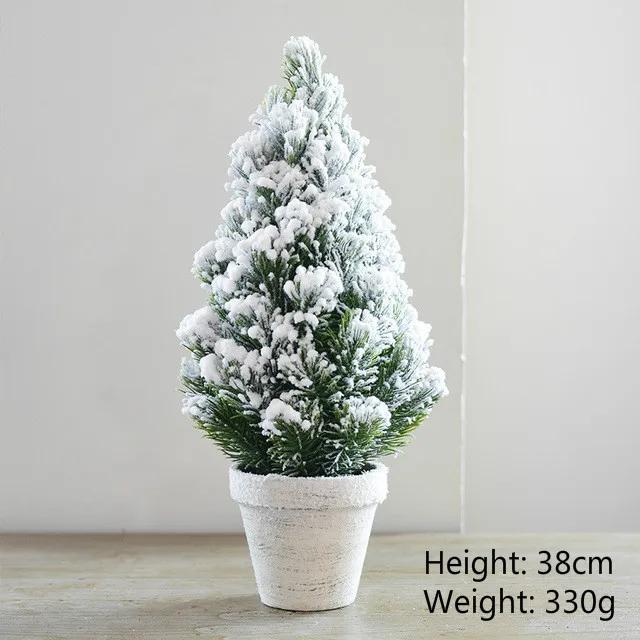 For Christmas Tree Mini Pine Tree With Wood Base DIY Home Table Top Decor Christmas Artificial Frosted Sisal Small Trees Party D