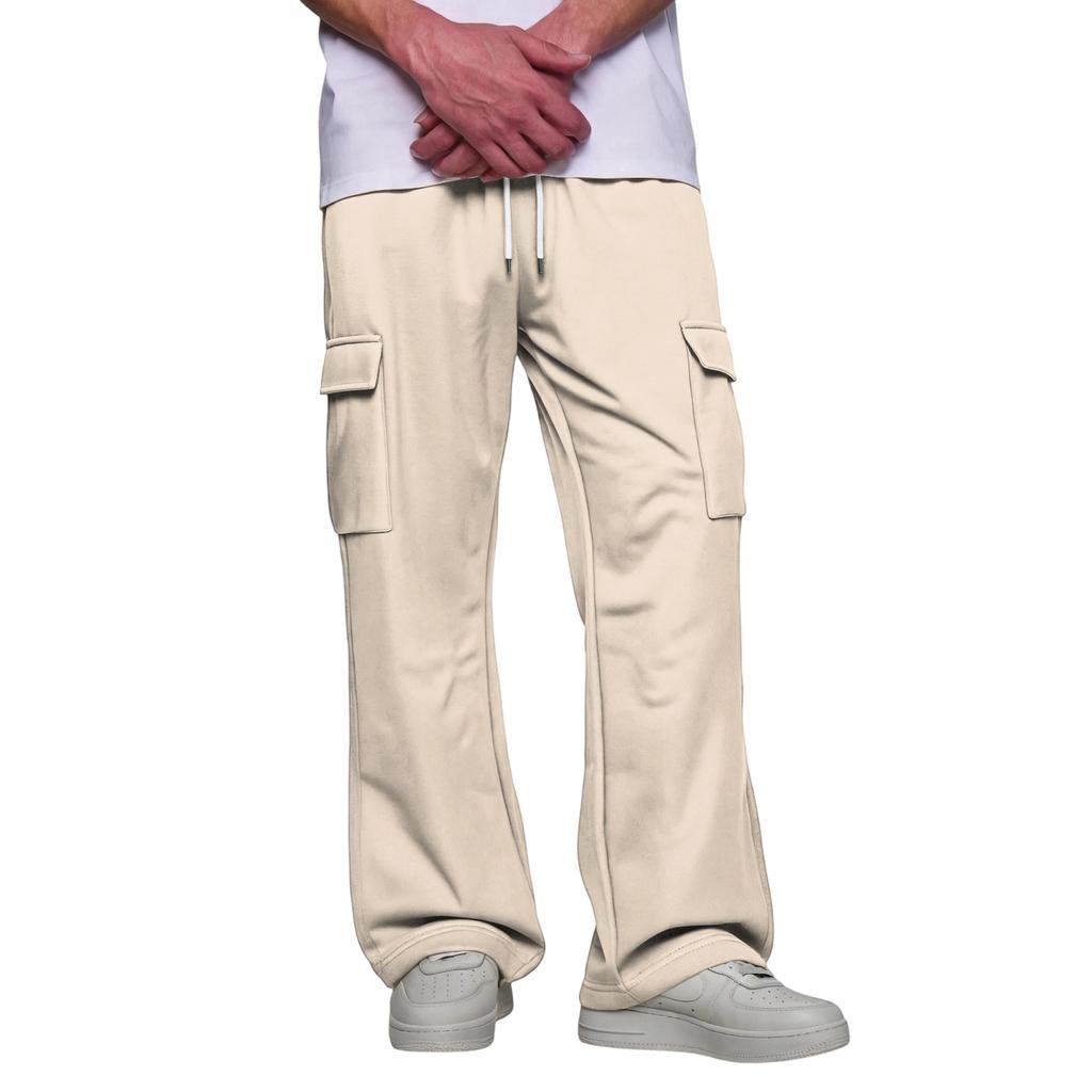 Men's Cargo Pants with Four Pockets Elastic Waist and for Casual Everyday Wear