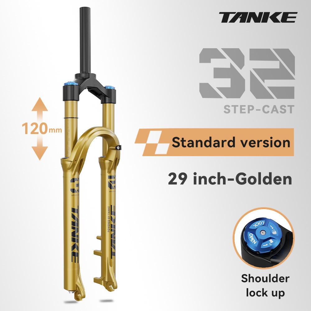 TANKE Bike Fork Rebound Adjustable MTB Air Front Suspension 26/27.5/29 Inch 120mm Travel Quick Release Fork Bicycle Accessories