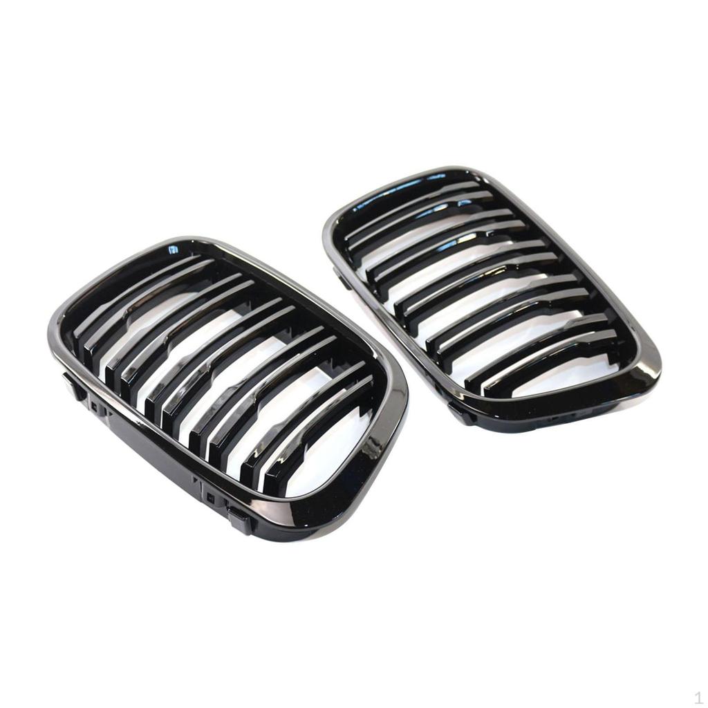 Double Lines Front Hood Kidney Grille for E46 4 Door 1998 2001