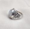Rainbow Moonstone Ring: Handmade 925 Sterling Silver Boho Statement