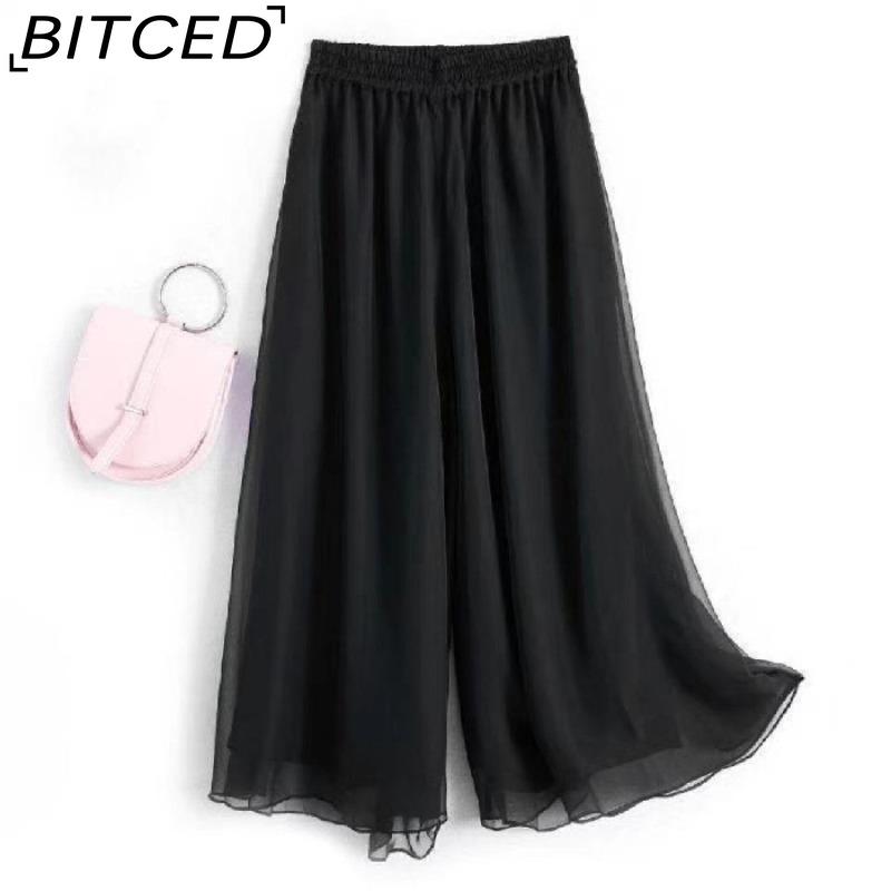 BITCED Damenmode, lässig, einfarbig, bedruckt, Hosen und Caprihosen