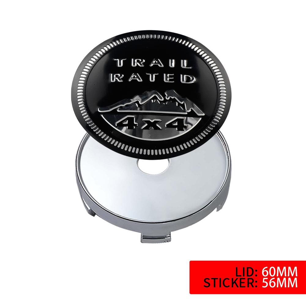 4 Stück 56/60mm Radnabenkappen Aufkleber Auto Emblem Abzeichen Dekoration für Jeep jk Compass Renegade Cherokee Gladiator Patriot Liberty